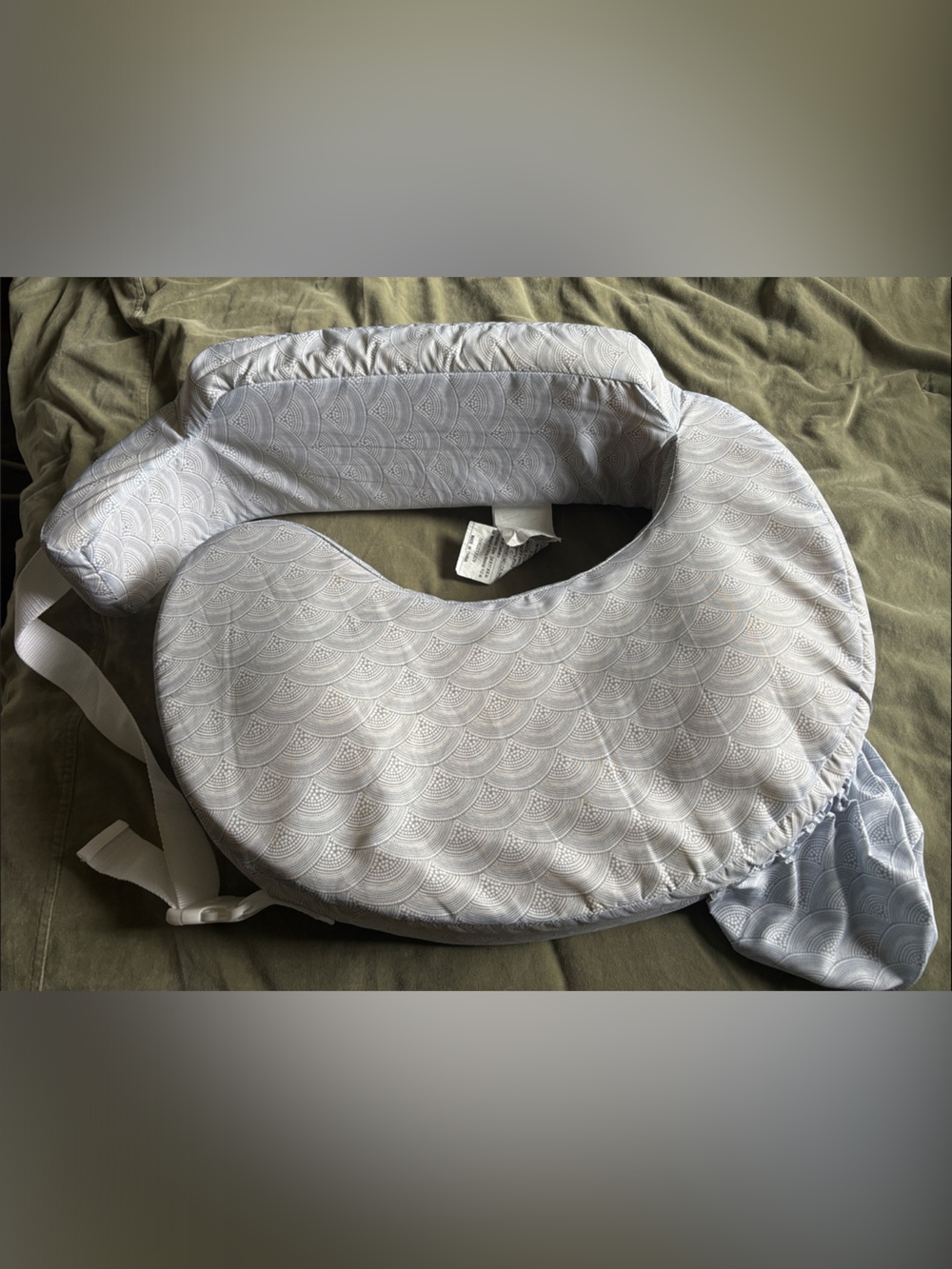 Nursing Support Pillow - Light Gray Organic Cover